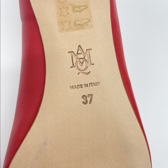 Alexander McQueen Leather Skull Red Flats - Picture 6 of 6